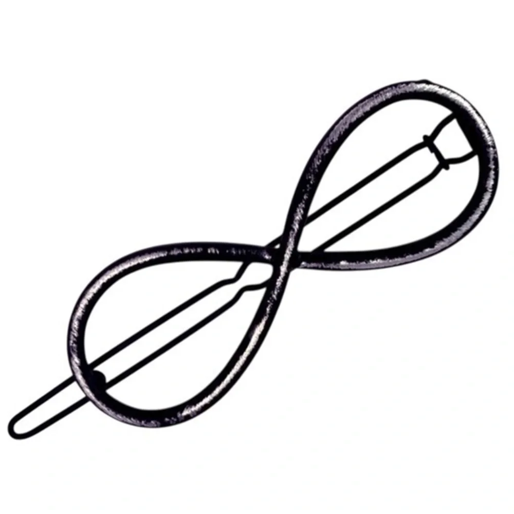 Infinity Symbol Hair Barrette Distressed Black Metal‎